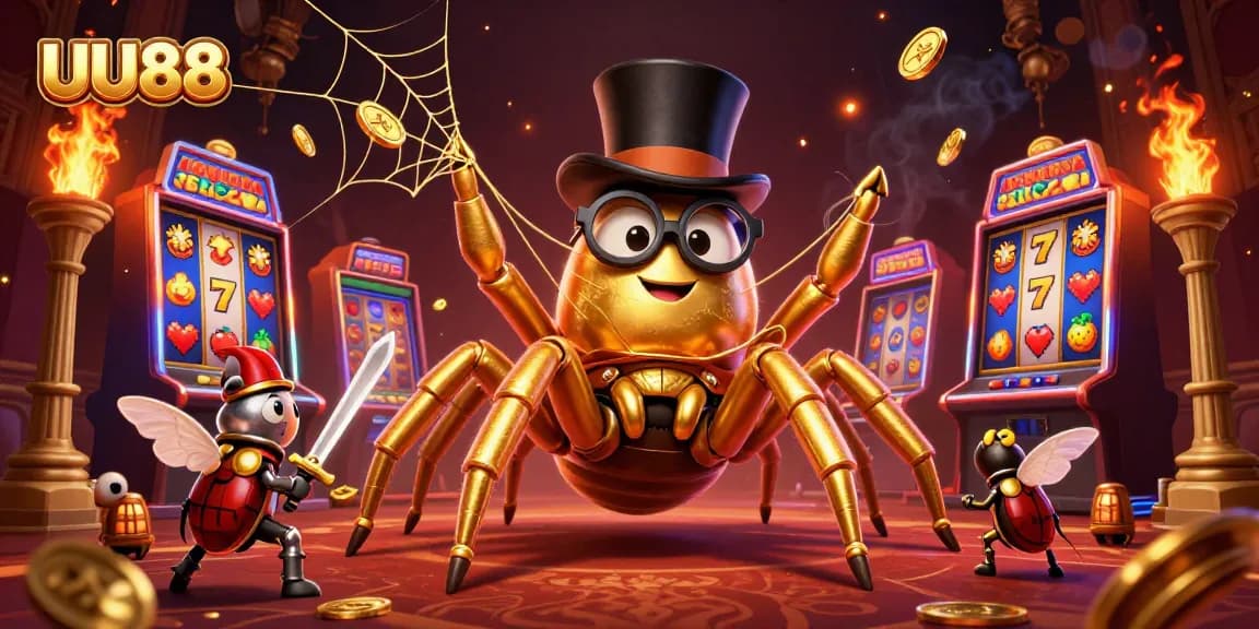 Win in UU88's vibrant casino world with 3D characters, slot machines, and captivating elements.