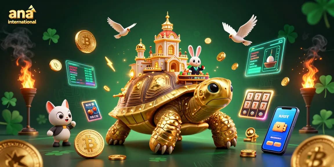 Win big with ana-international's vibrant casino scene showcasing unique gambling elements and characters.
