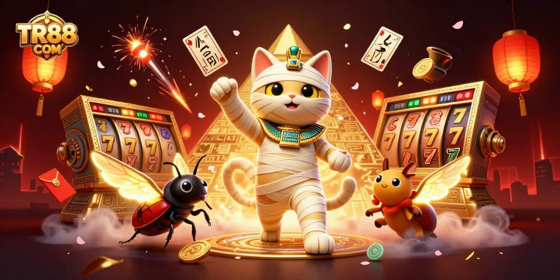 Engage in exciting gaming with TR88 COM as a mummy cat and scarab beetle offer thrilling slots.