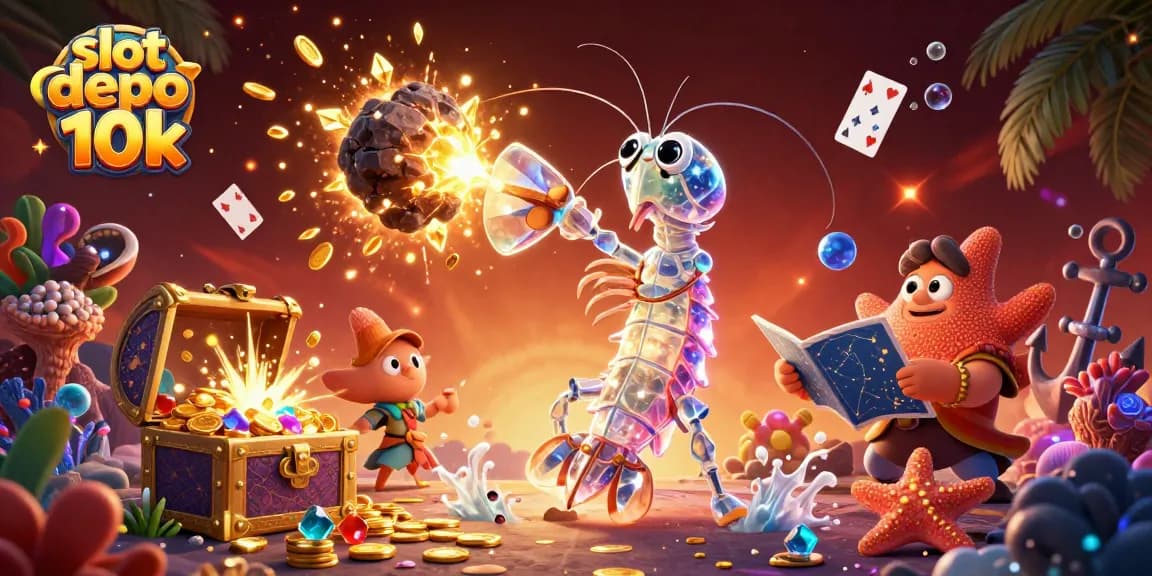 Engage with slot depo 10k in this vibrant 3D scene of treasure and excitement.