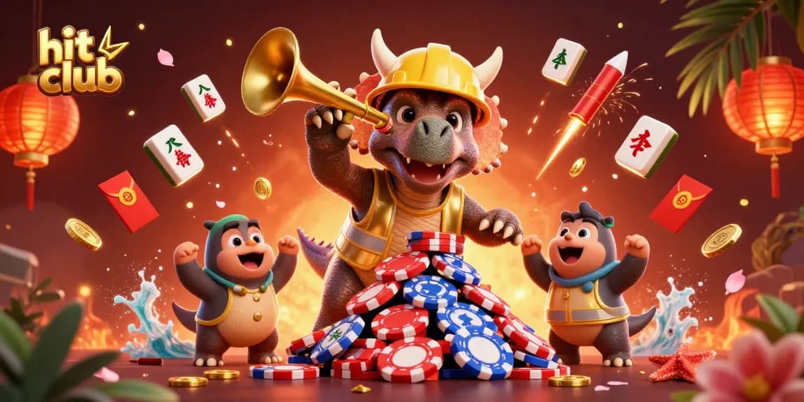 Hit club players win big during a casino-themed celebration with colorful gaming elements.