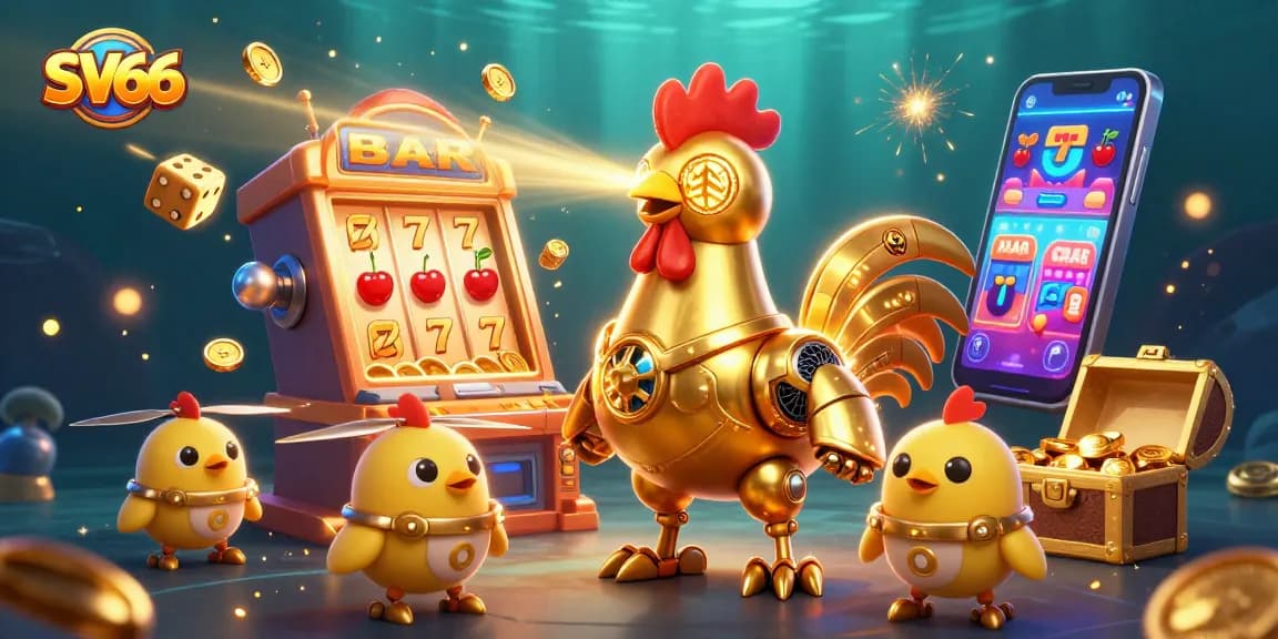 Engage with SV66's vibrant casino universe, featuring dynamic 3D gaming elements and characters.