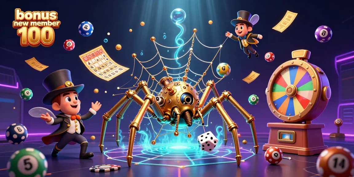 Engage with the bonus new member 100 for an exciting online gambling experience, amidst a vibrant casino atmosphere.