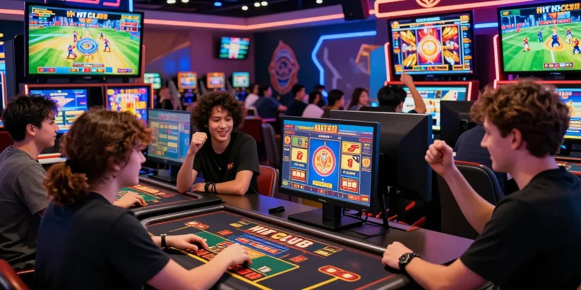 Engaged players enjoying HIT CLUB online gaming with vibrant atmosphere and live dealer interaction.