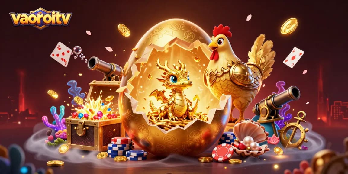 vaoroitv reveals a golden baby dragon on poker chips with treasures and magical elements scattered around
