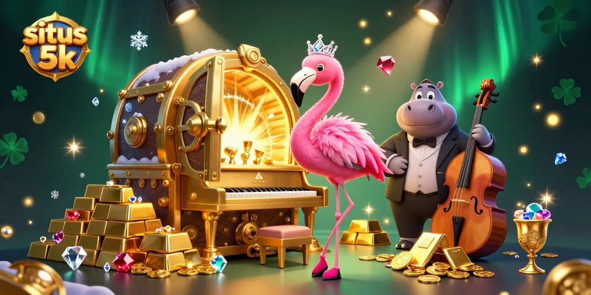 Sparkling action at situs 5k as a flamingo singer performs along with a hippo bassist, surrounded by riches and glamour.