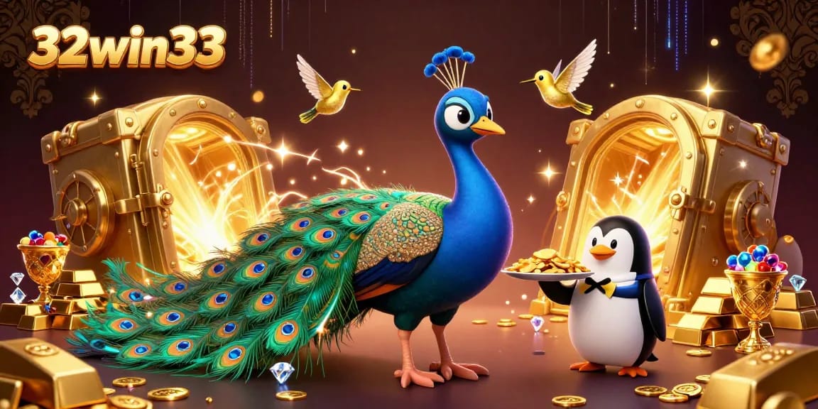 Experience vibrant gaming thrills with 32win33 at this luxurious casino illustration.
