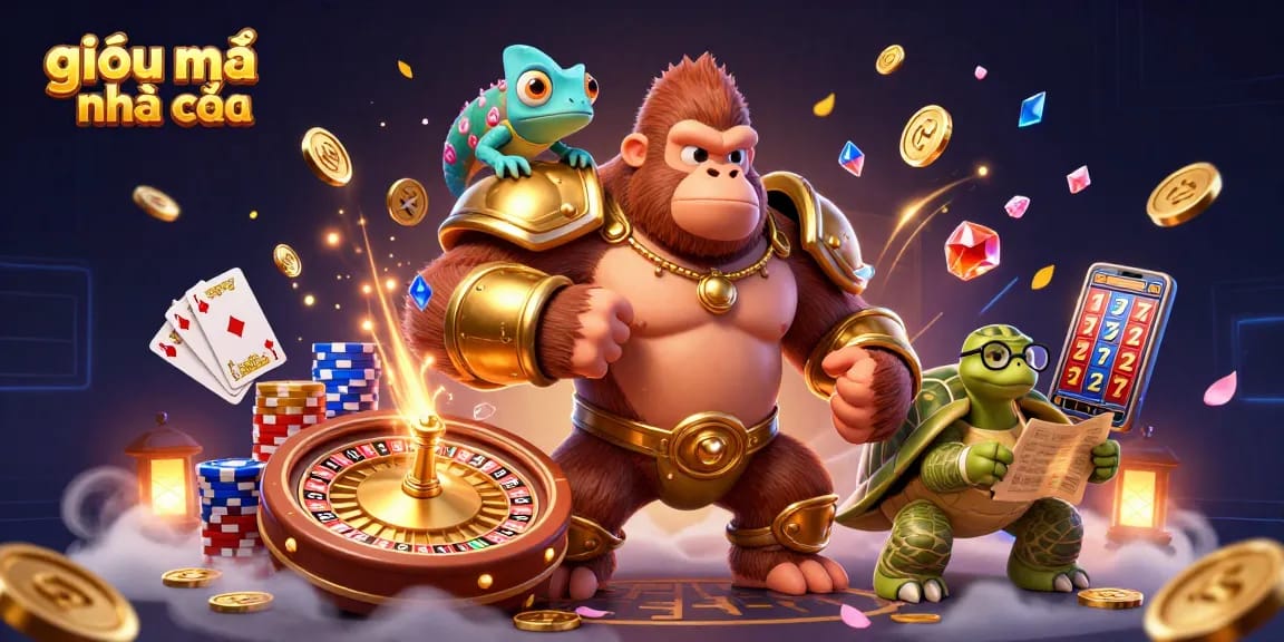 Engage with giải mã nhà cái to uncover trusted casino insights in a vibrant, detailed 3D scene.