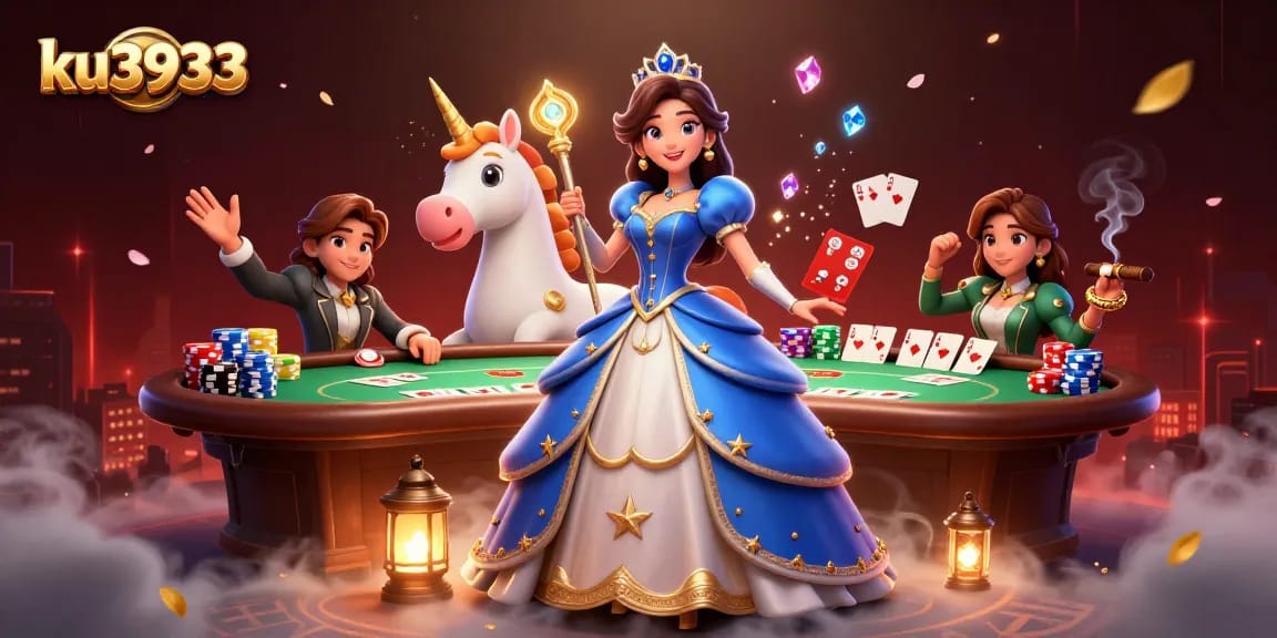 Experience thrilling moments at ku3933 with a vibrant online casino scene featuring 3D characters and dynamic game elements.