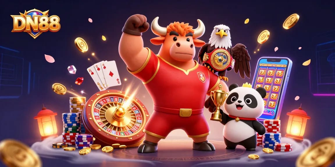 Experience thrilling wins at DN88 with exciting games, vibrant characters, and dynamic casino elements.