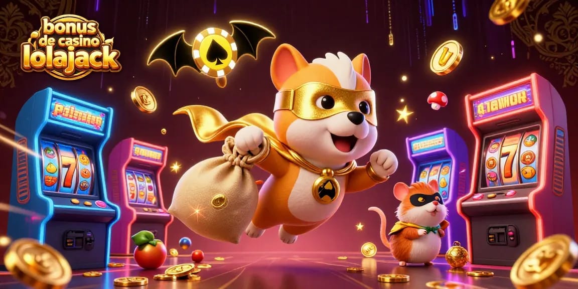 Experience the thrill of bonus de casino lolajack with vibrant 3D cartoon characters amidst dynamic casino elements.