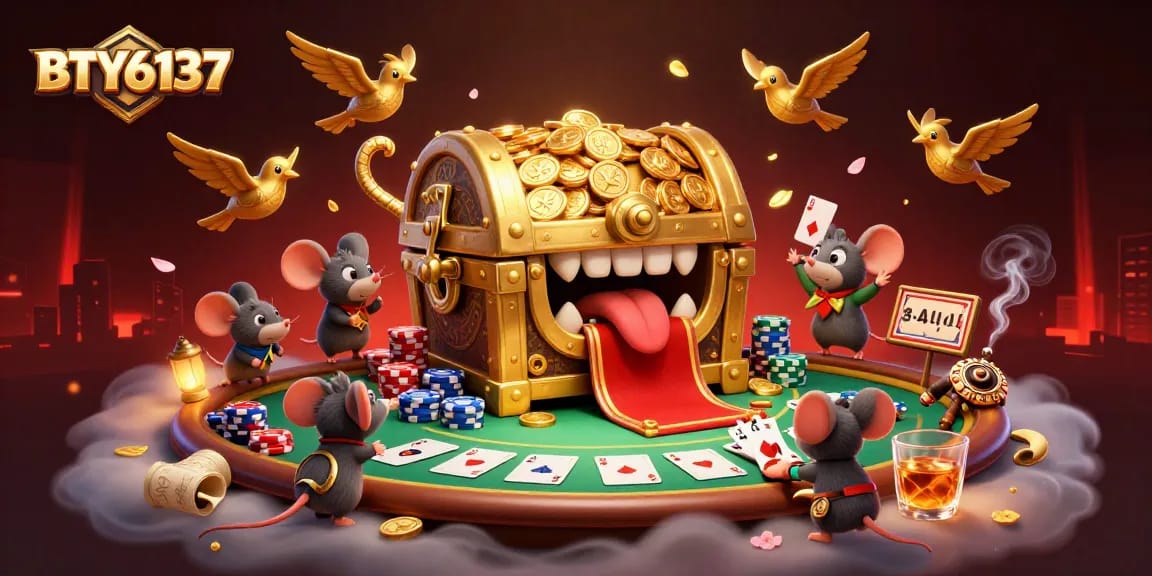 BTY6137 enhances the thrilling poker experience with treasure chest mimic and rich casino elements