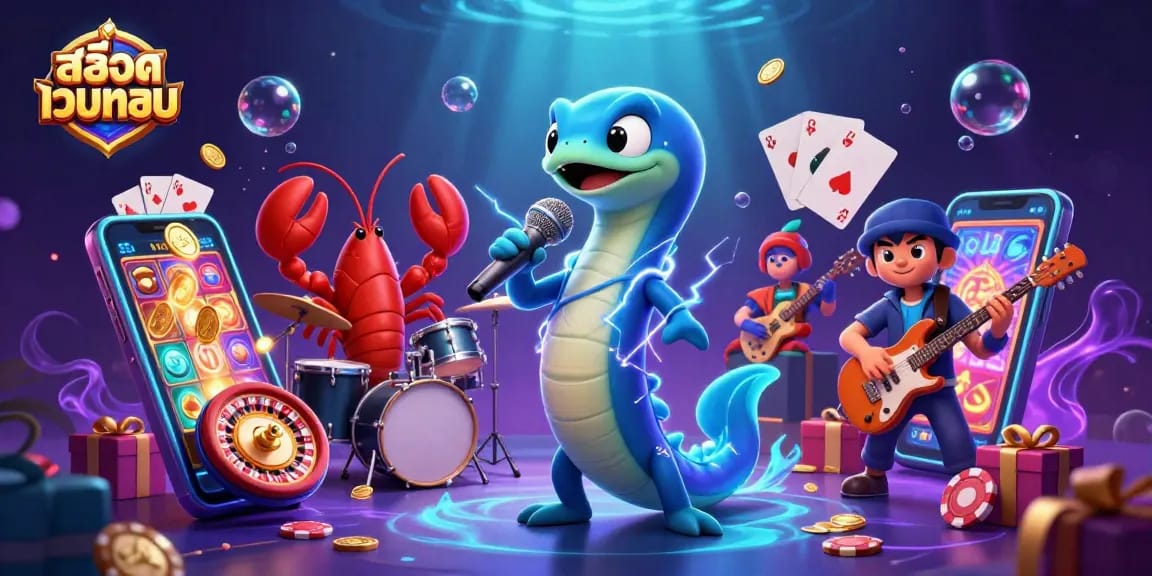 Engage with สล็อตเว็บตรง in an underwater casino, featuring a DJ eel, lobster drummer, and seahorse guitarist.