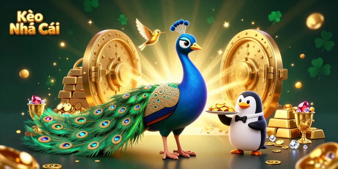 Engage with Kèo Nhà Cái through a vibrant 3D illustration capturing excitement and winning potential in gaming.