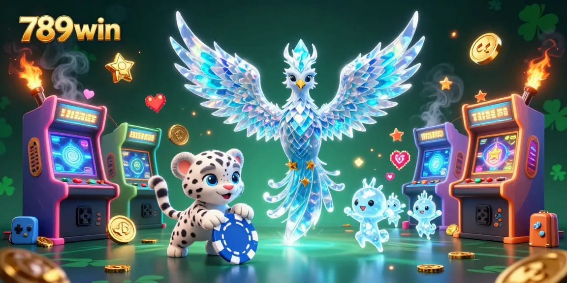 Win big with 789win at our captivating, high-stakes casino illustrated scene showcasing vibrant games.