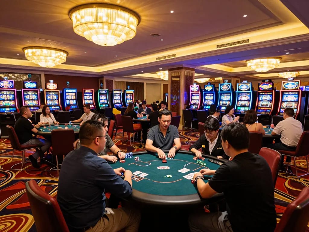 Players enjoying a vibrant poker game at GG88 com, showcasing strategic betting and engaging casino atmosphere.