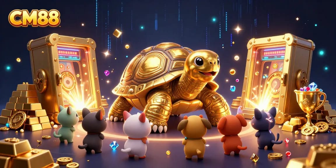 CM88 offers an exciting experience with a thrilling tortoise pinball machine and treasure elements.