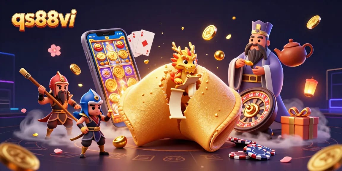 Experience thrilling wins at qs88vi with golden fortune cookie, dragon, and dynamic casino elements.