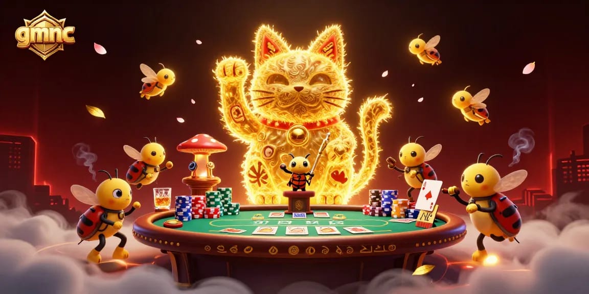 Experience the excitement of gmnc with a luck-inspired 3D casino scene featuring animated characters.