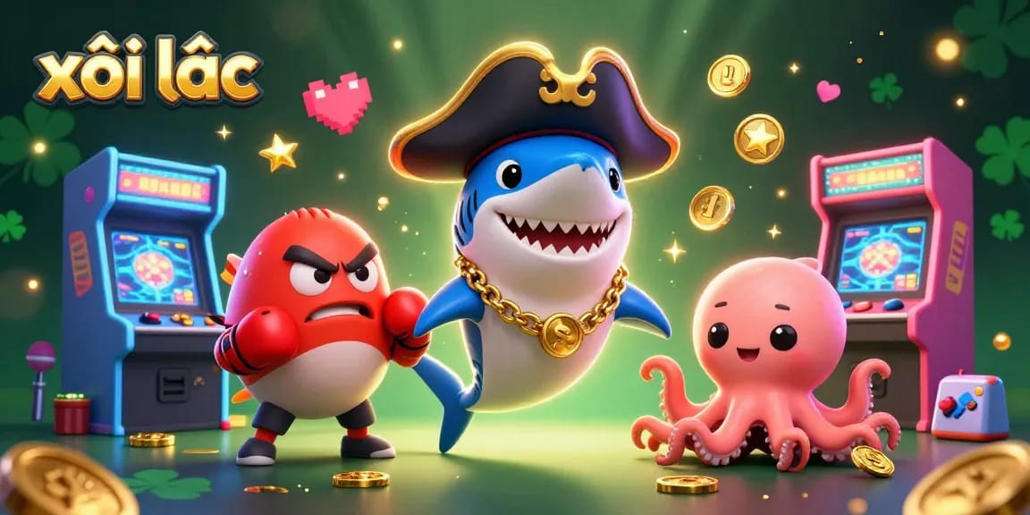 Engage in the vibrant online casino world with xôi lạc, where colorful characters and gaming elements thrive.