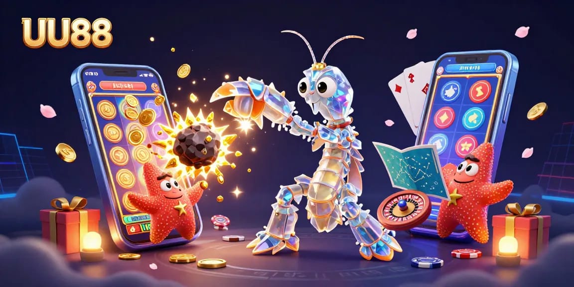 Experience thrill of gaming with UU88’s 3D cosmic characters amidst dazzling casino elements.