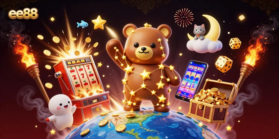 Engage with ee88's vibrant slot experience, featuring golden coins and dynamic game elements.