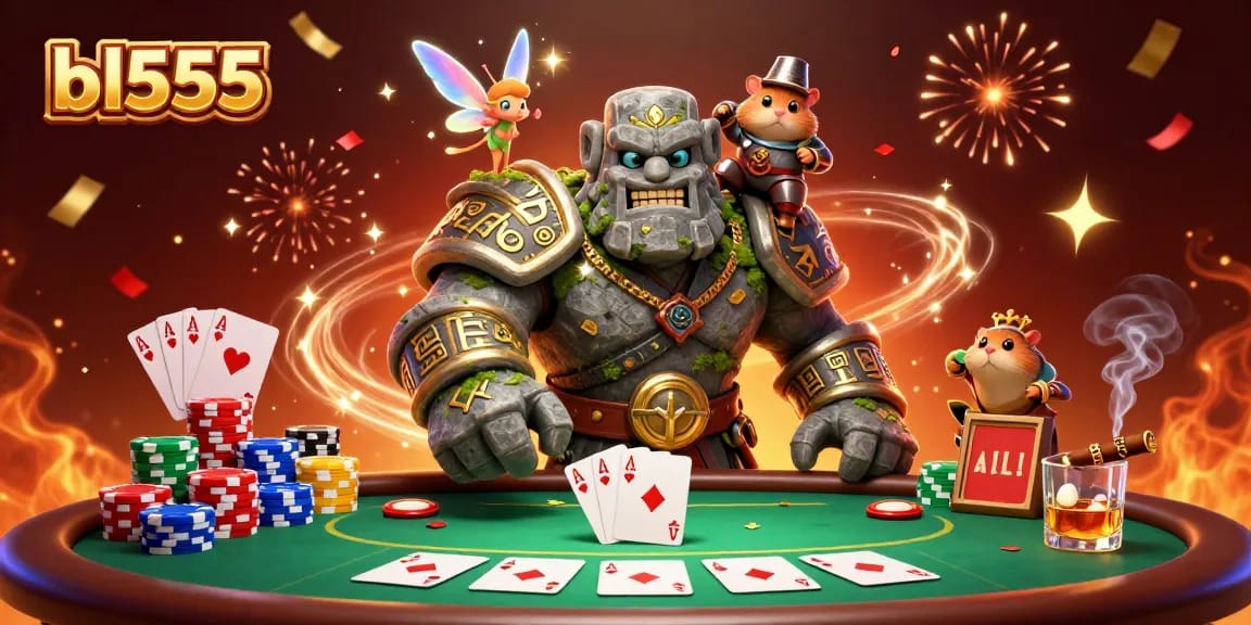 Experience the thrill of bl555 with a magical scene of gambling characters and rich casino elements.