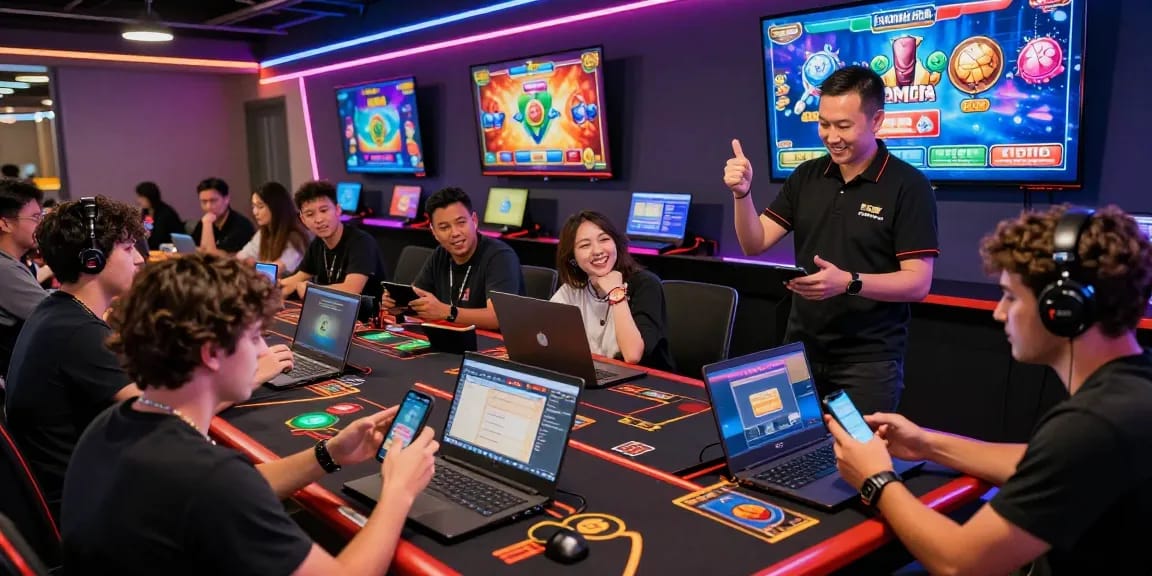 Exciting gameplay at 68gamebai featuring diverse players and immersive casino games.
