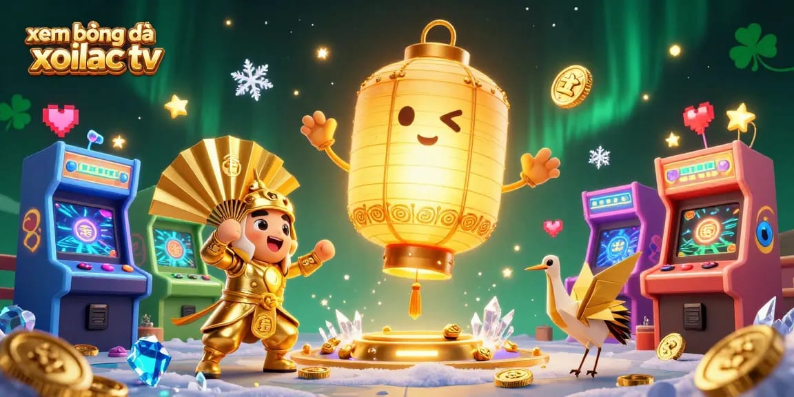Experience xem bóng đá xoilac tv with vibrant 3D illustration of gaming spirit and elements.