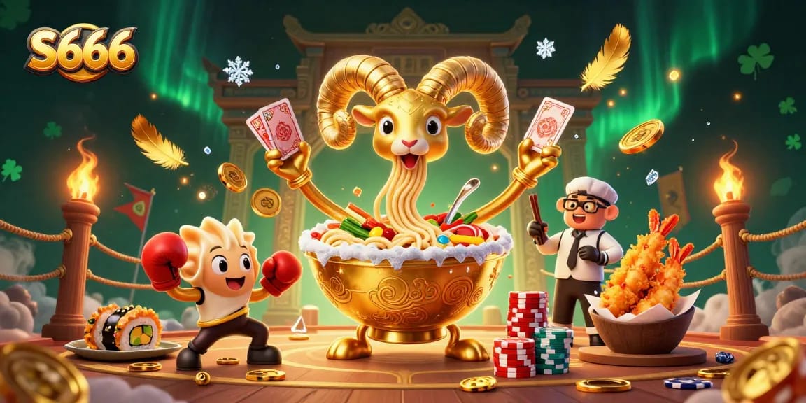 S666 captures the excitement of casino gaming with vibrant characters and dynamic action in a stunning 3D illustration.