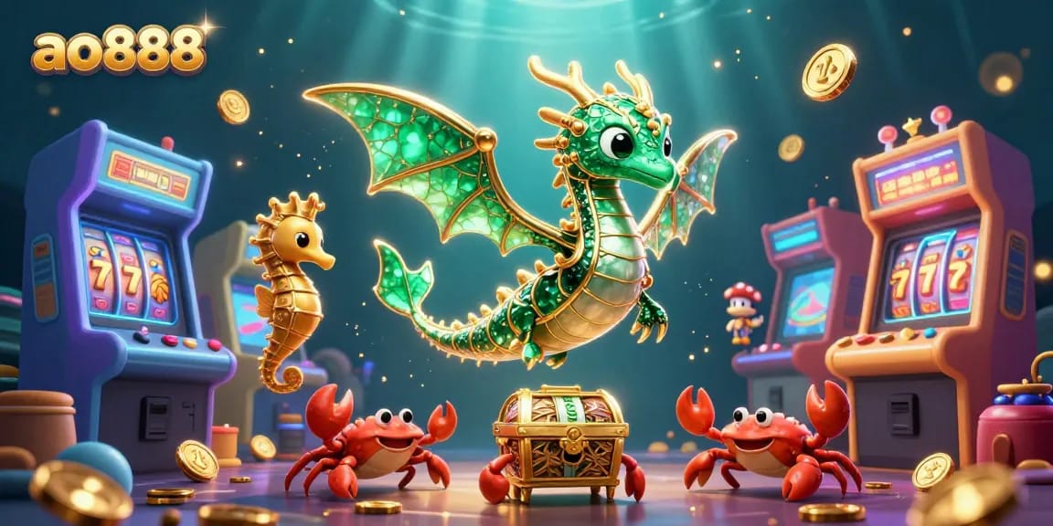 Engage with ao888's immersive gaming experience featuring vibrant characters and dynamic casino elements.
