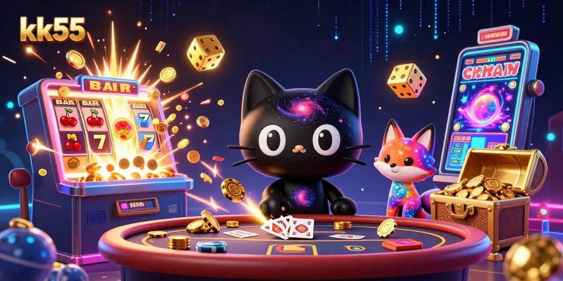 Engage in winning strategies at kk55's cosmic casino with dynamic games and vibrant visuals.