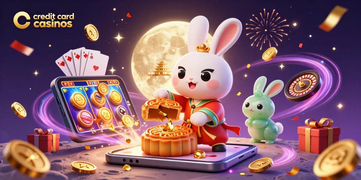 Engage in thrilling gameplay at credit card casinos with vibrant 3D illustration of casino elements.
