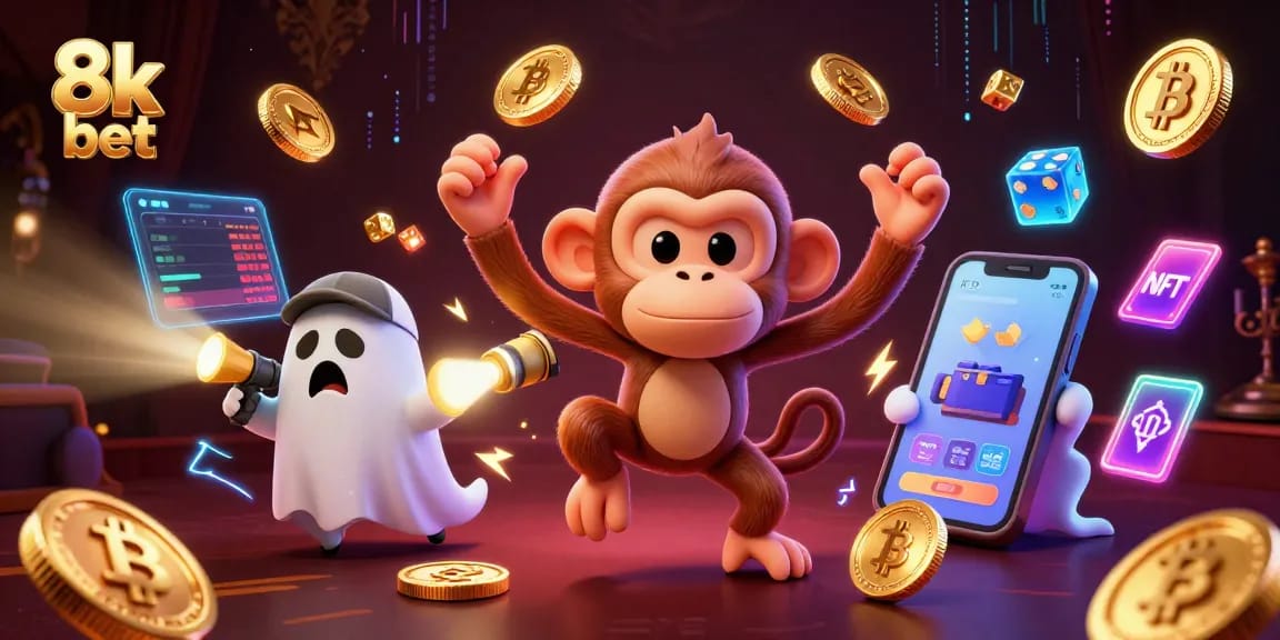 Experience thrilling gaming adventures with 8k bet's dynamic poltergeist monkey and ghost-hunter puppy!