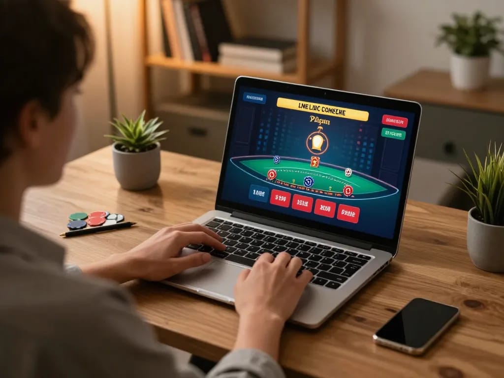 Taisunwin player actively engaging in strategic blackjack gameplay online.