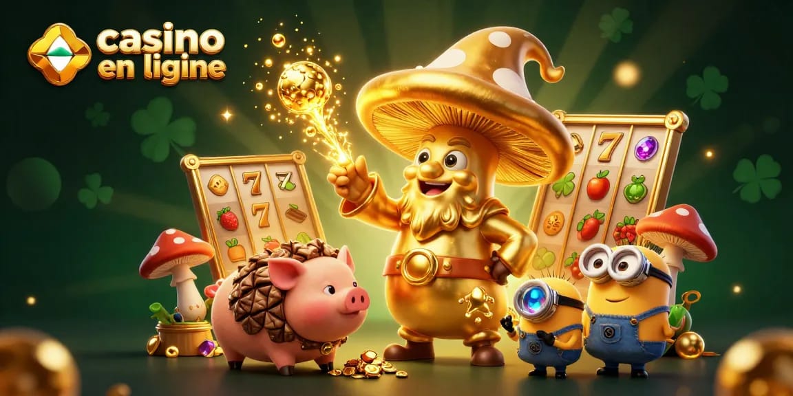 Jouez dans un casino en ligne magique avec un sorcier doré et des symboles de jackpot scintillants.