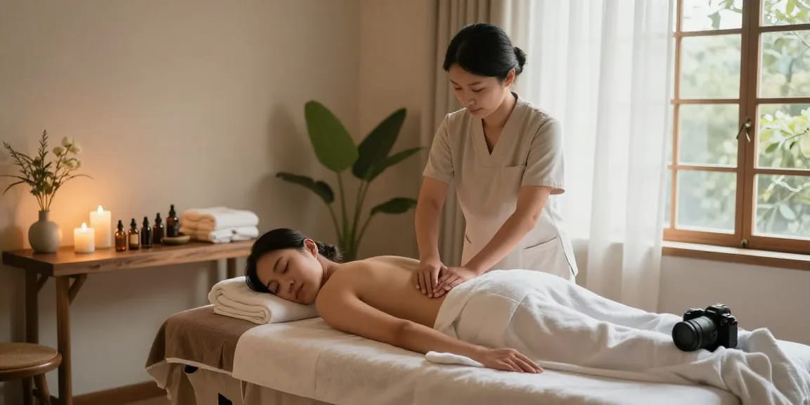Experience a rejuvenating 스웨디시 massage in a tranquil spa setting with calming aromas.
