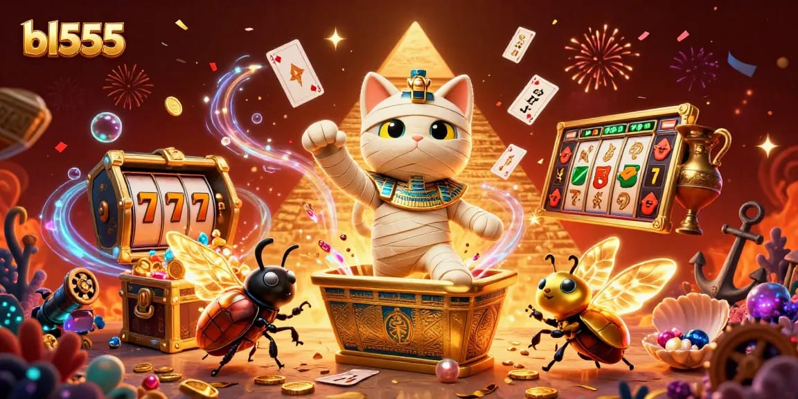 Join the thrilling action at bl555 with a unique 3D cartoon Egyptian mummy cat adventure bursting with excitement!