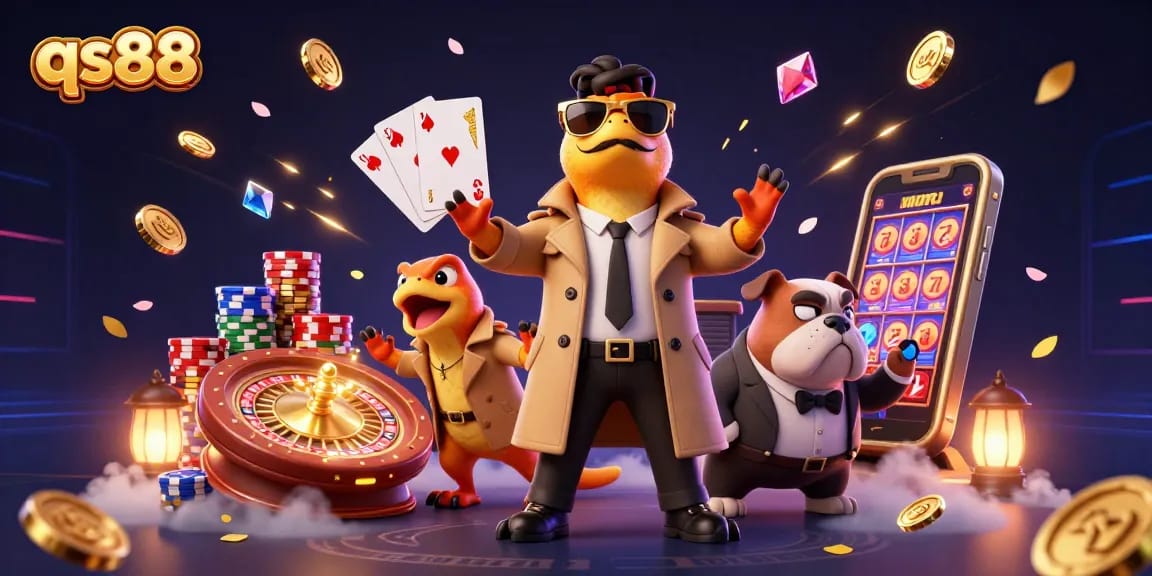 qs88 engages in a thrilling casino experience with raptors sneaking into a VIP lounge.