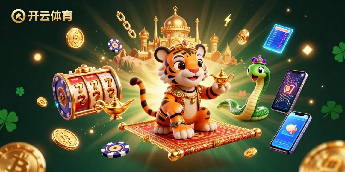 Experience thrilling gaming at 开云体育 with vibrant slot machines and colorful crypto elements.