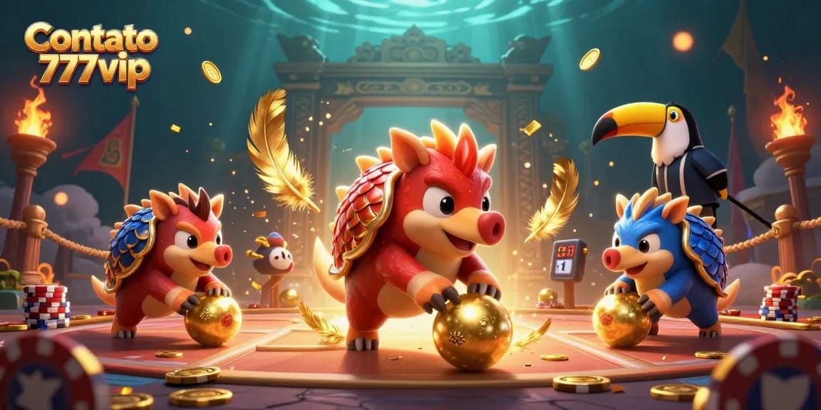 Experience thrilling action with Contato 777vip as rival pangolins roll into golden poker chips.