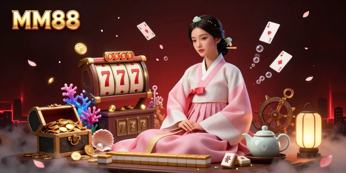 Spin and win with MM88 in a vibrant casino setting filled with slot machines and dynamic elements.