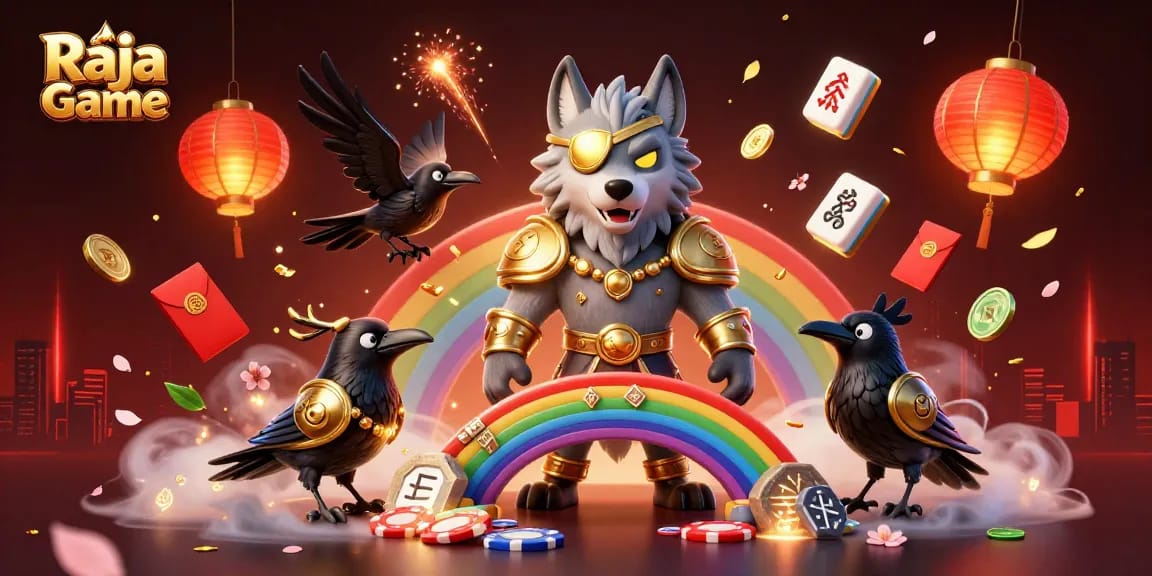 Engage with Raja Game as the Odin wolf and two ravens welcome you to casino fun.