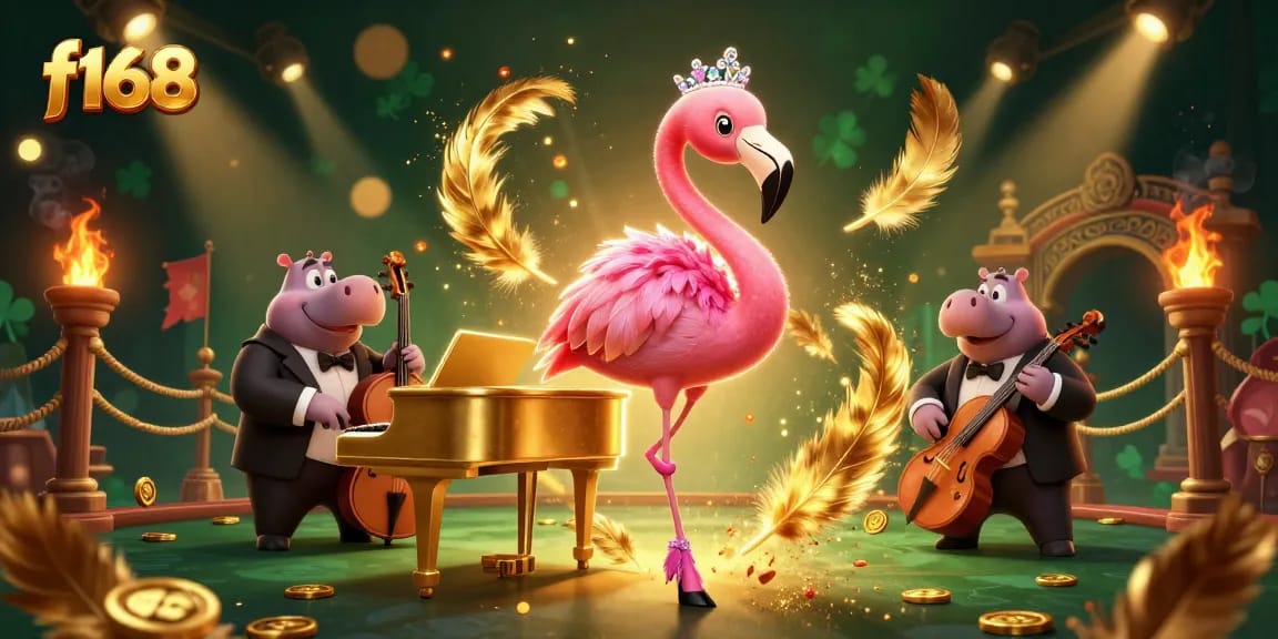 Engage in thrilling entertainment at f168's vibrant casino scene showcasing dynamic characters and rich gaming elements.