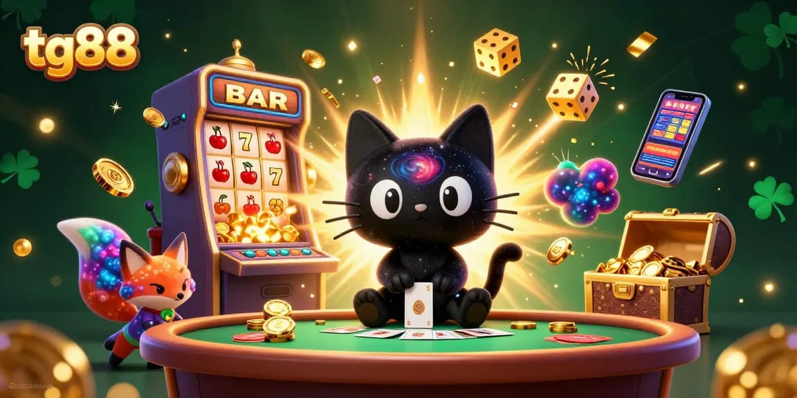 Engage with the thrilling world of tg88 as cosmic characters attract golden chips in a dynamic casino setting.