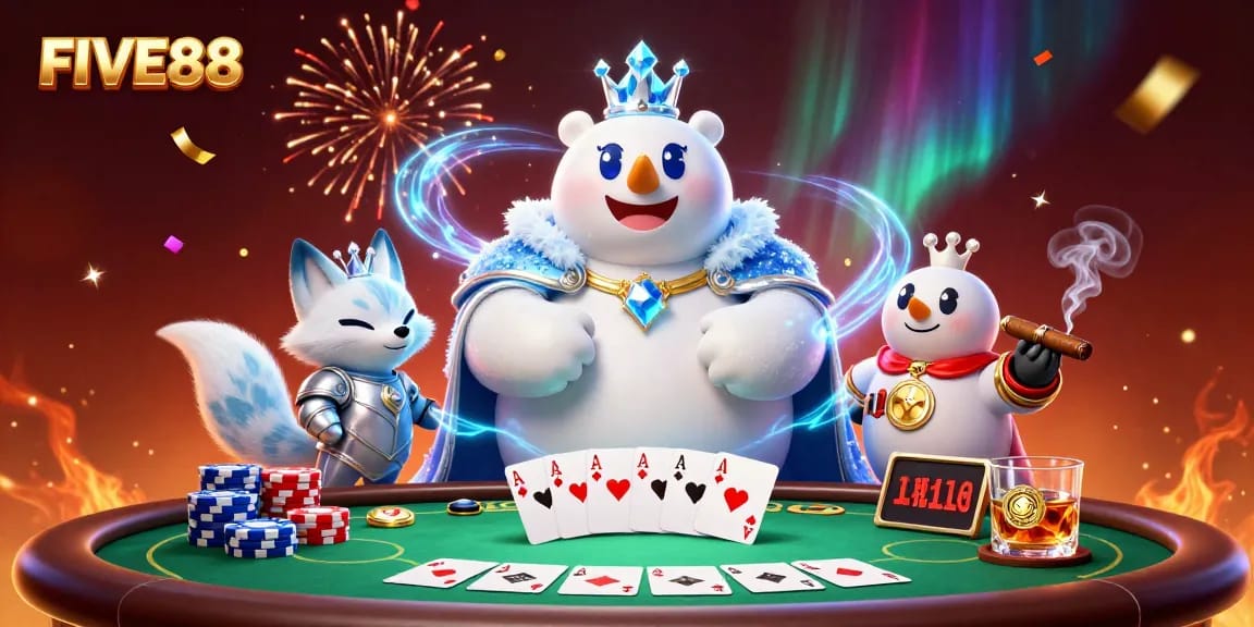 Engage in thrilling FIVE88 casino adventures with vibrant gambling elements and dynamic characters.
