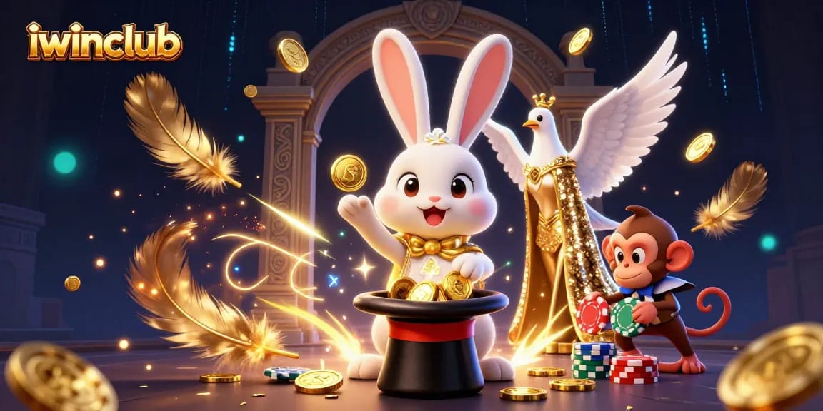 Engage with iwinclub's exciting magic-themed casino games featuring playful characters and dynamic elements.
