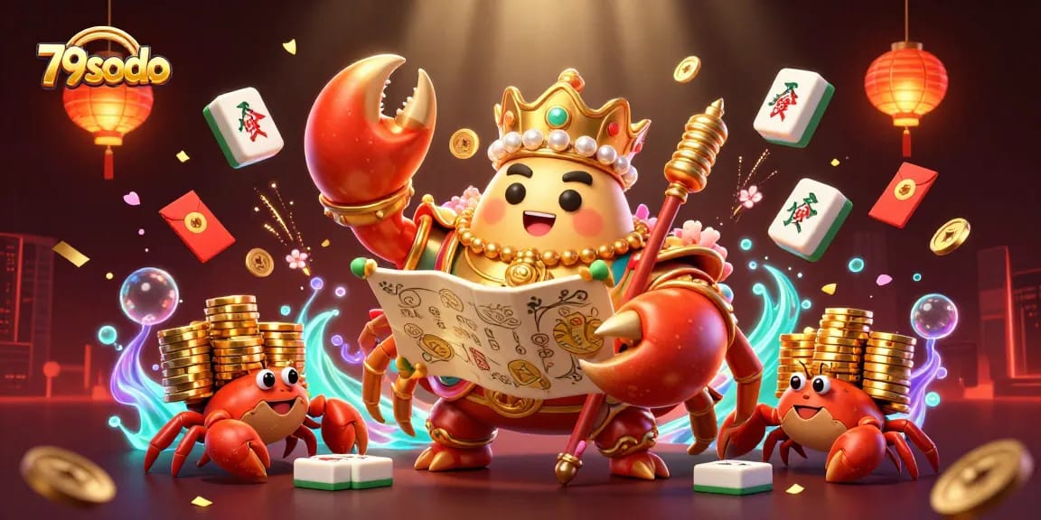 79sodo offers a captivating view with a golden crab emperor in a thrilling casino scene highlighting excitement.