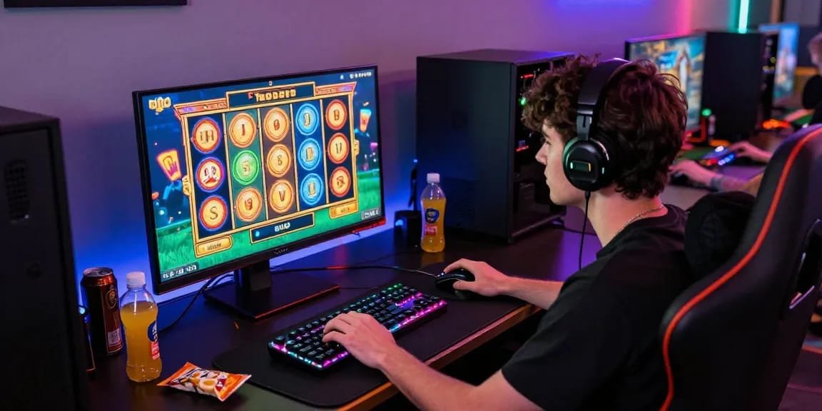 Enjoy the thrill of gaming with wd138 daftar experience, showcasing a player in an immersive slot game environment.