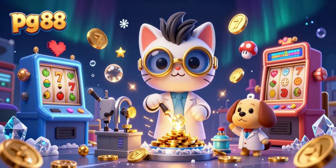 Spin the reels and win with pg 88's vibrant 3D casino adventure illustration.